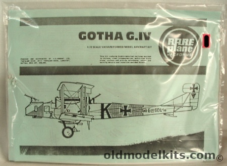 Rareplane 1/72 Gotha G-IV (G.IV) Bomber plastic model kit